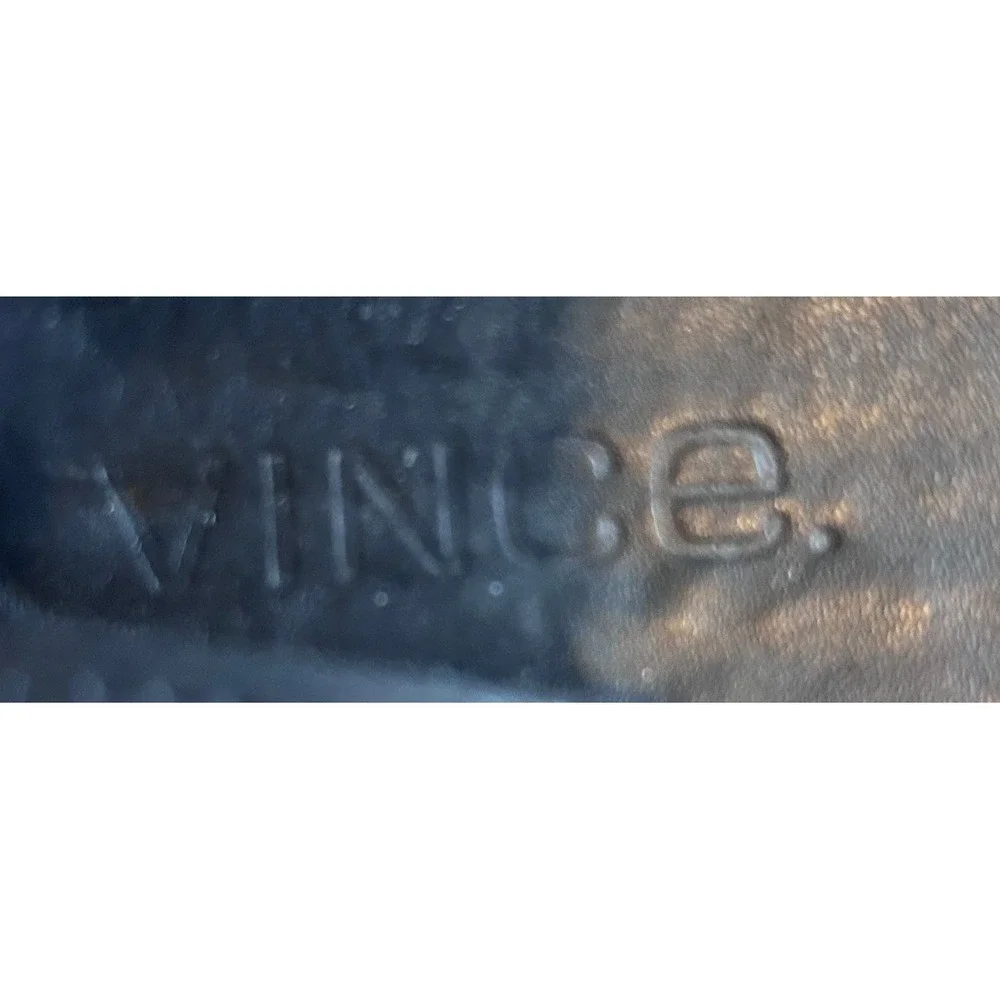 Vince Black Leather Ankle Strap Platform Espadrille Sandals Made in Spain 7M‎